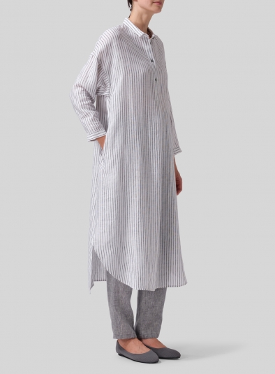 Linen A-shape Long Tunic Shirt