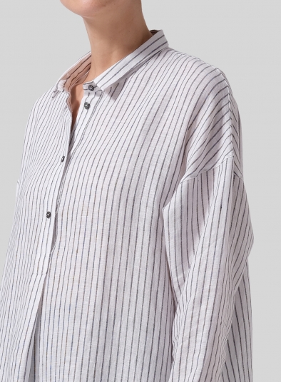 Linen A-shape Long Tunic Shirt
