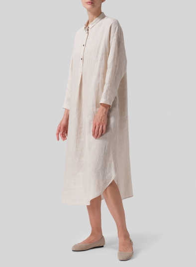 Linen A-shape Long Tunic Shirt
