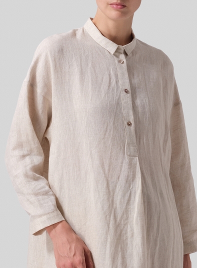 Linen A-shape Long Tunic Shirt