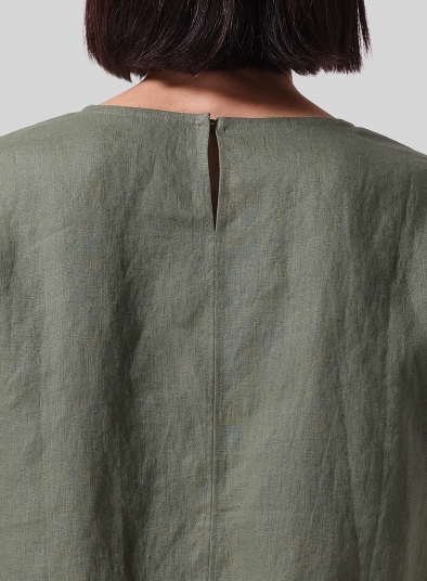Linen Regular Fit V-Neck Short Top