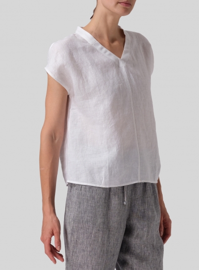 Linen Perfect Cap Sleeve Top