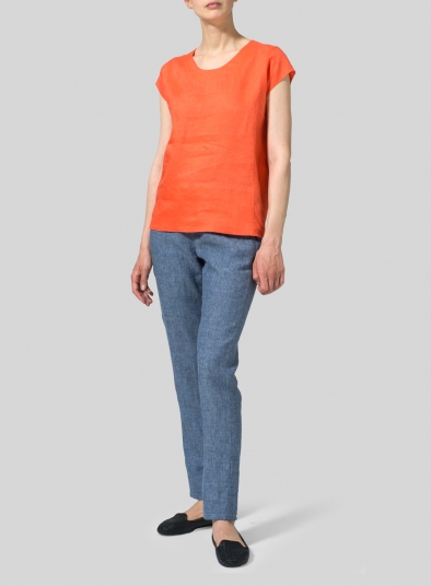 Linen Straight Stick-Shaped Top