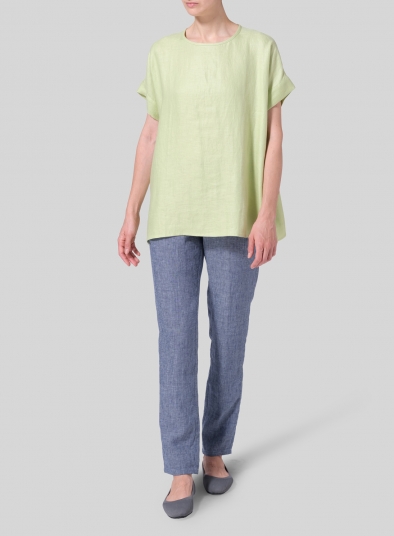 Linen Dolman Sleeves Relaxed Fit Top