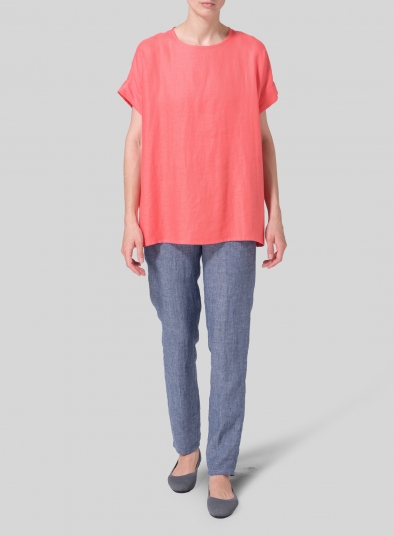 Linen Dolman Sleeves Relaxed Fit Top