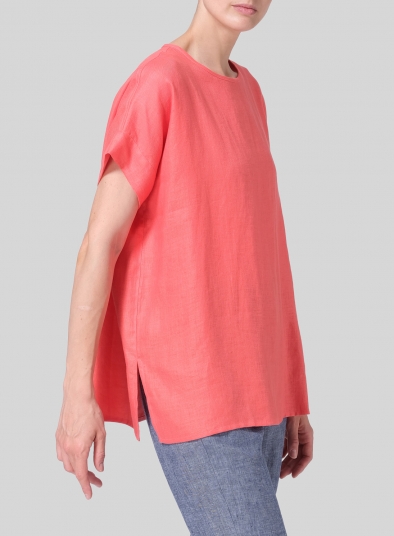 Linen Dolman Sleeves Relaxed Fit Top