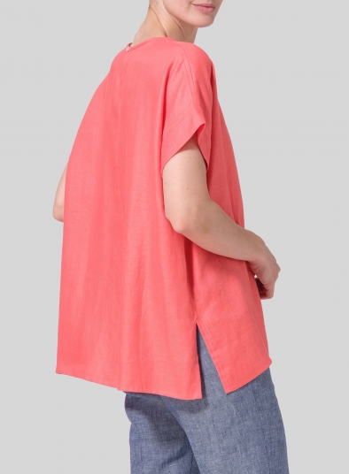 Linen Dolman Sleeves Relaxed Fit Top