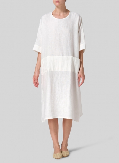 Linen Oversized Dolman Sleeve Dress