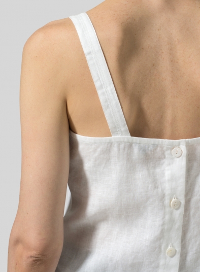 Linen Bias Cut Sleeveless Short Tank Top