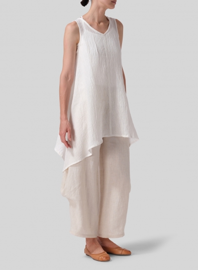 Linen V-Neck A-shape Top