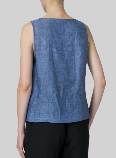 Linen Sleeveless Pullover Top