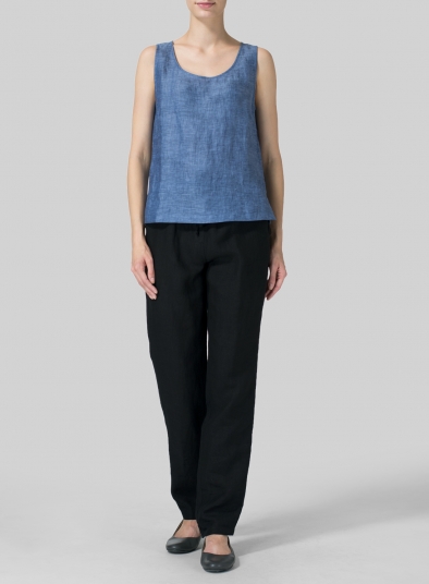 Linen Sleeveless Pullover Top