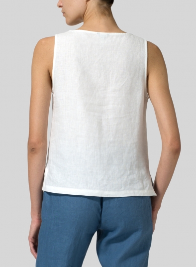 Linen Sleeveless Pullover Top