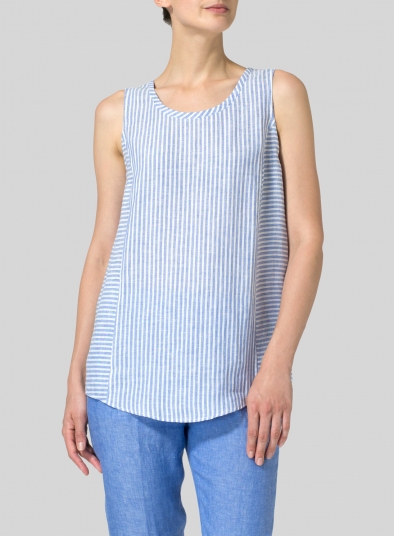 Linen Sleeveless Long Tank Top