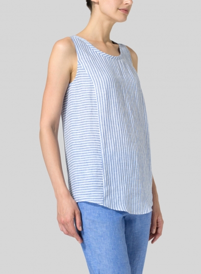 Linen Sleeveless Long Tank Top