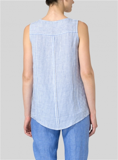Linen Sleeveless Long Tank Top