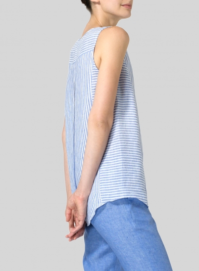 Linen Sleeveless Long Tank Top