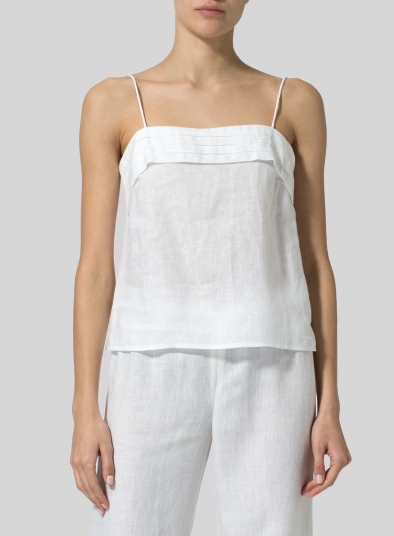 Linen Tiered Strap Top