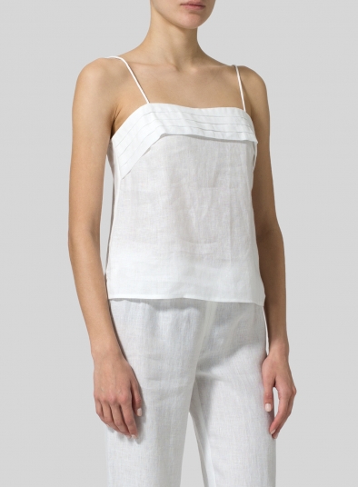 Linen Tiered Strap Top