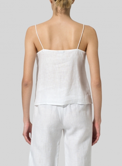 Linen Tiered Strap Top