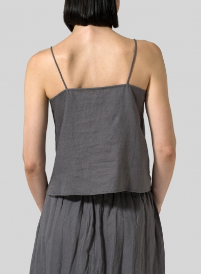 Linen Tiered Strap Top