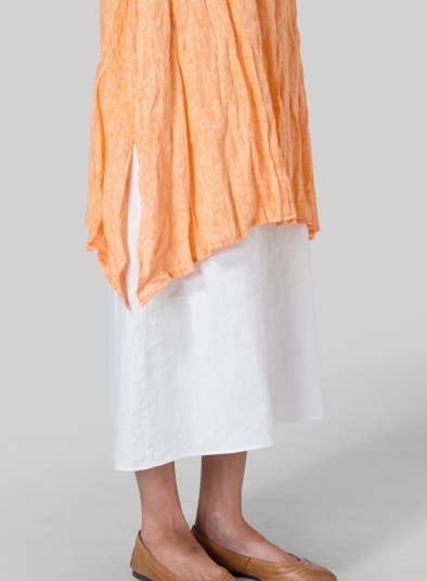 Linen Sleeveless Crumple Effect Long Blouse