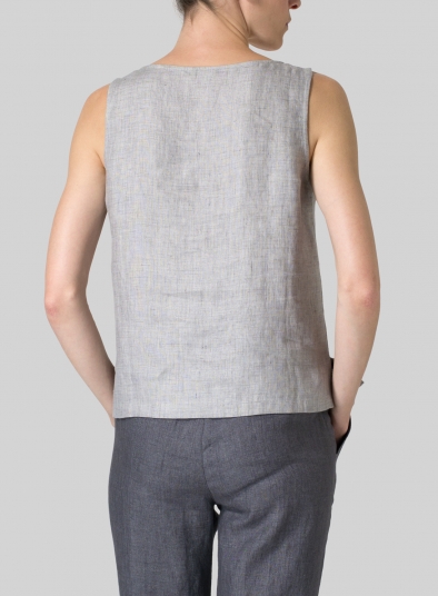 Linen Scoop Neck Tank 