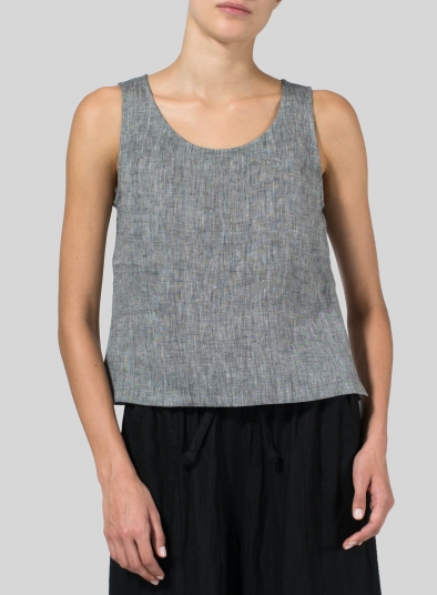 Linen Scoop Neck Tank 