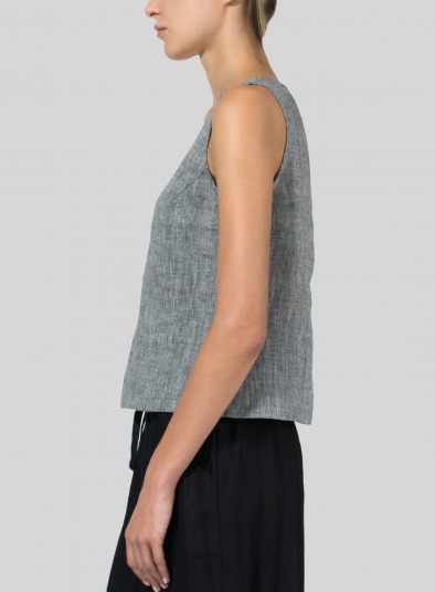 Linen Scoop Neck Tank 