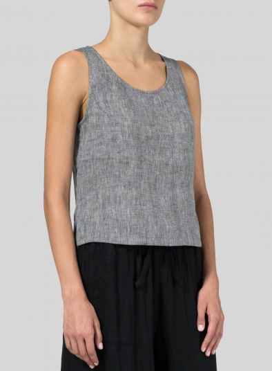 Linen Scoop Neck Tank 