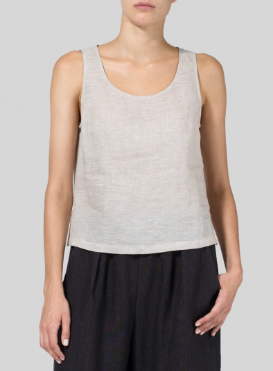 Linen Scoop Neck Tank 