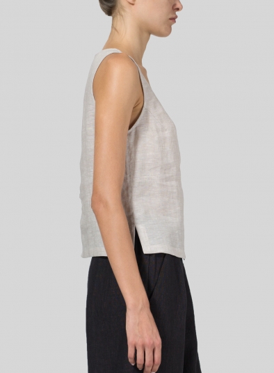 Linen Scoop Neck Tank 