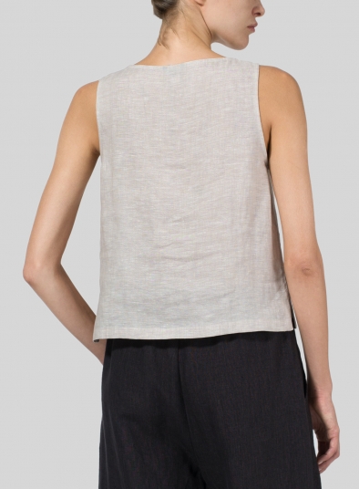 Linen Scoop Neck Tank 