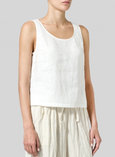 Linen Scoop Neck Tank 