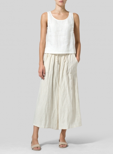 Linen Scoop Neck Tank 