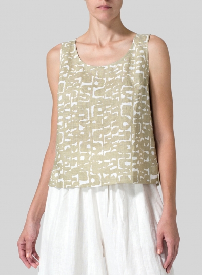 Linen Scoop Neck Tank 