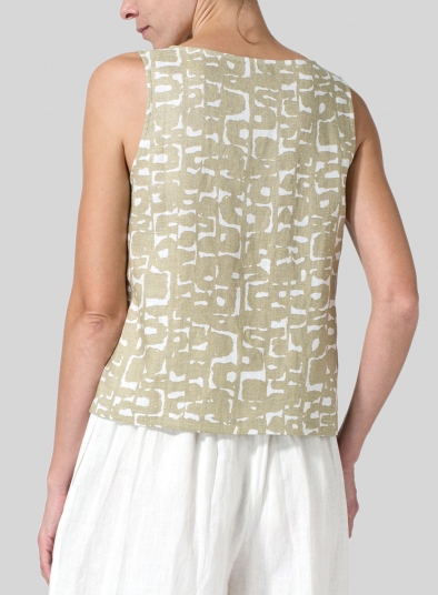 Linen Scoop Neck Tank 