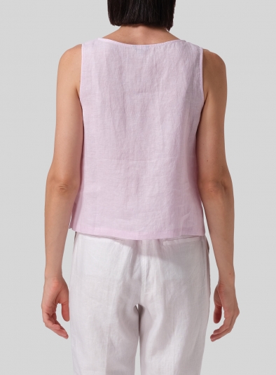 Linen Scoop Neck Tank 