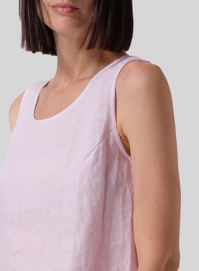 Linen Scoop Neck Tank 