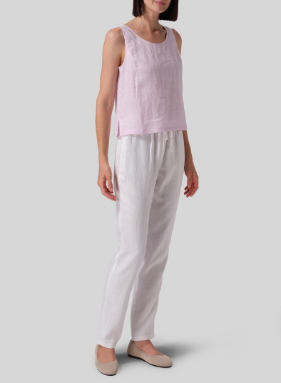 Linen Scoop Neck Tank 