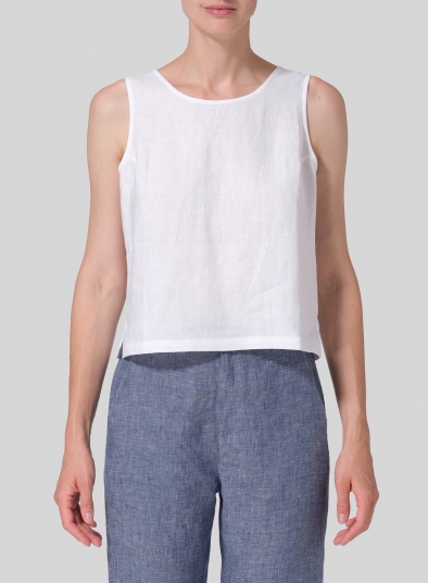 Linen Scoop Neck Tank 