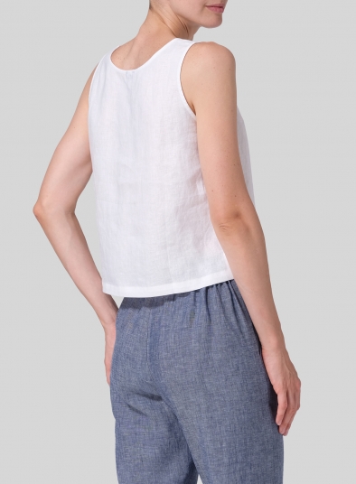 Linen Scoop Neck Tank 