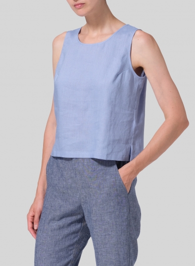 Linen Scoop Neck Tank 