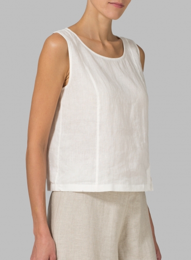 Linen Sleeveless Short Tank - Plus Size