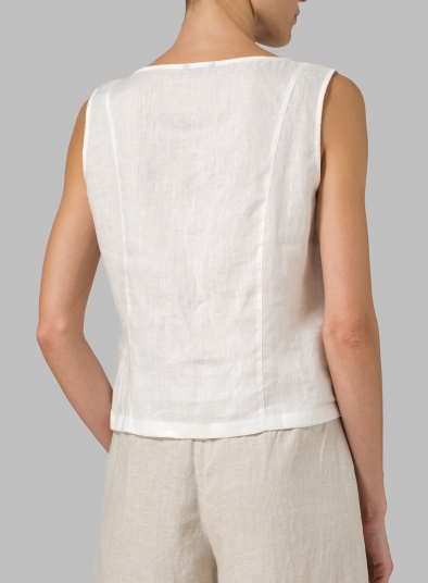 Linen Sleeveless Short Tank