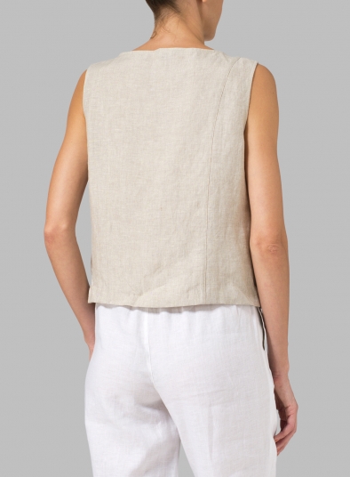 Linen Sleeveless Short Tank