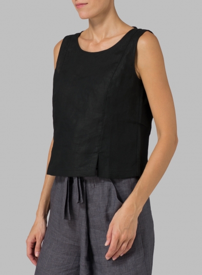 Linen Sleeveless Short Tank