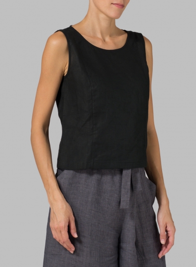 Linen Sleeveless Short Tank