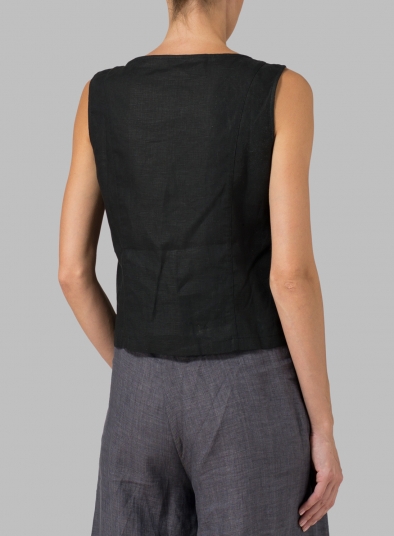 Linen Sleeveless Short Tank