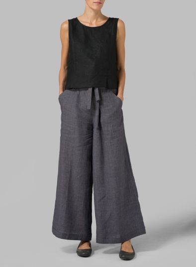 Linen Sleeveless Short Tank